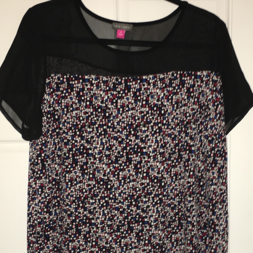 Never worn 1X Vince Camuto silk multi-color shirt